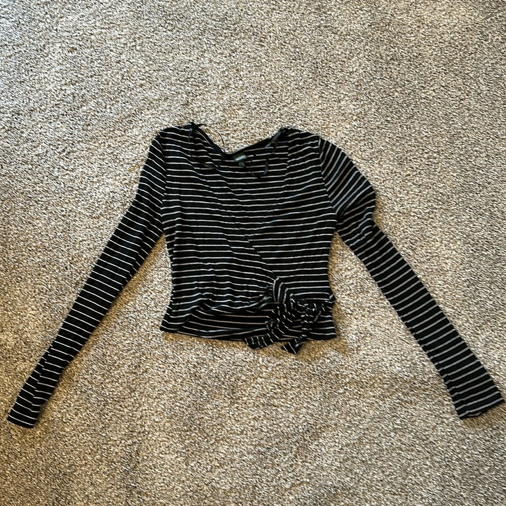 Target (Wild Fable) Striped Wrap Crop Top